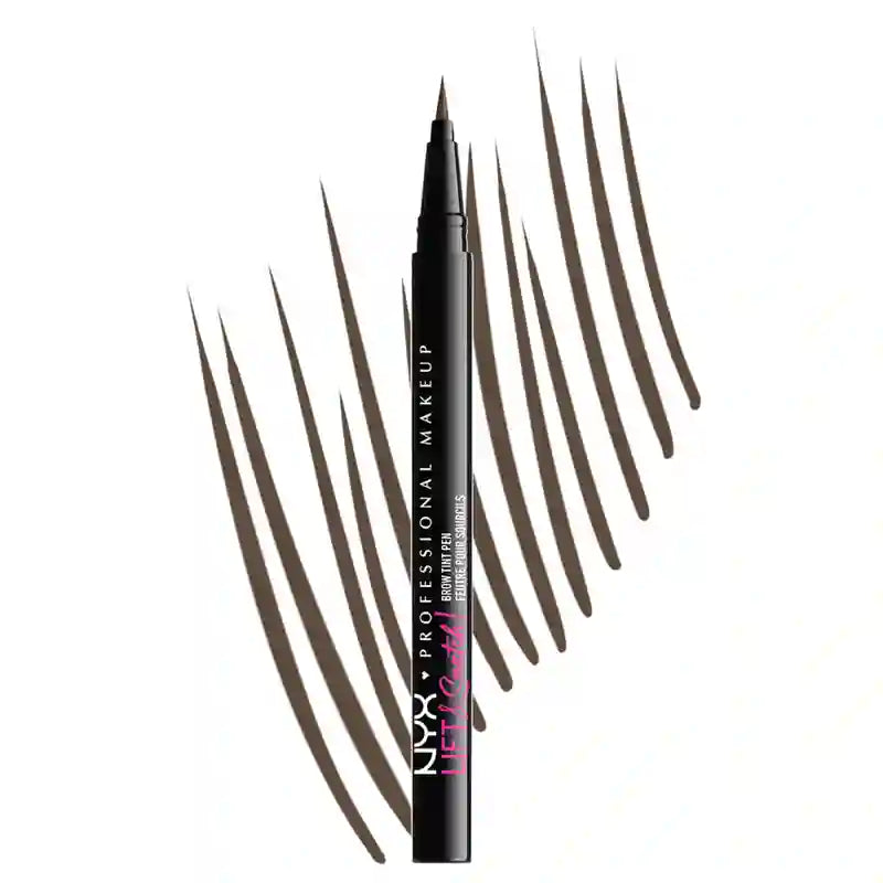 Nyx Brow Tint Pen Lift&Snatch! Brow Tint Pen, 16H a lunga durata, formula vegana, tonalità marrone cenere, 1 ml