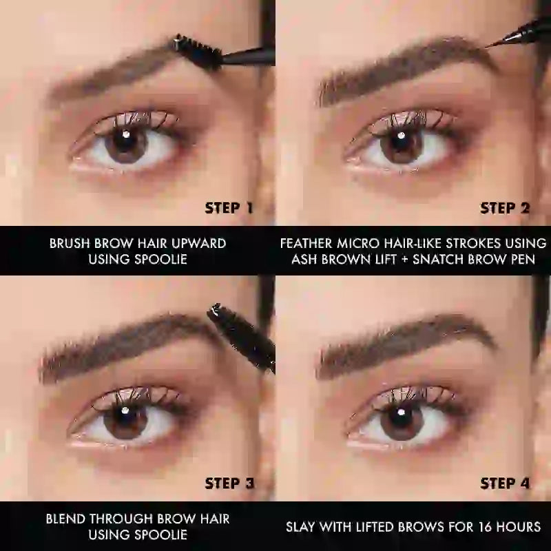 Nyx Brow Tint Pen Lift&Snatch! Brow Tint Pen, 16H a lunga durata, formula vegana, tonalità marrone cenere, 1 ml