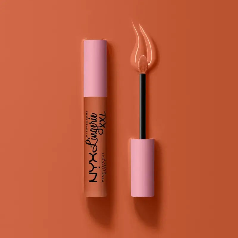 Nyx Lipstick Lip Lingerie Xxl Fuego Long Wear, 100% copertura opaca, tonalità calda, 4 ml