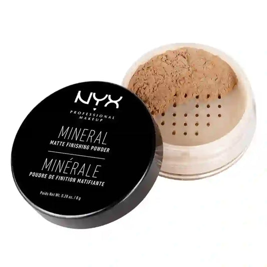 Nyx Setting Powder Mineral Finishing Powder Shade 2 Medium Dark Per pelli mediamente scure Beige , 8 gr