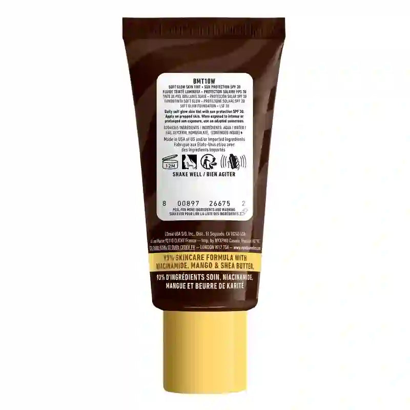 Nyx Skin Tint Buttermelt Glaze Soft Glow + Protection Spf/Fps 30 , 30 ml