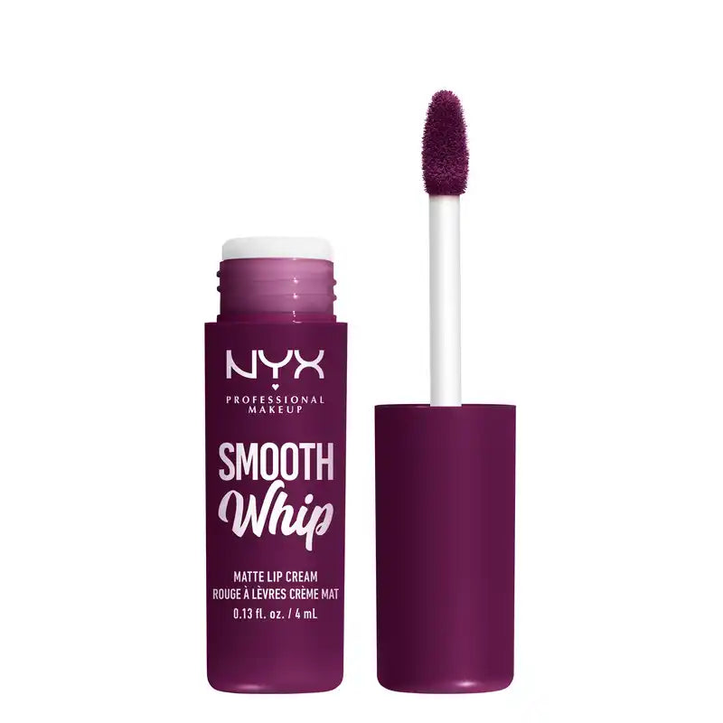 Nyx Smooth Whip Matte Lip Cream, rossetto liquido cremoso, opaco, tonalità Berry Bed Sheets , 4 ml