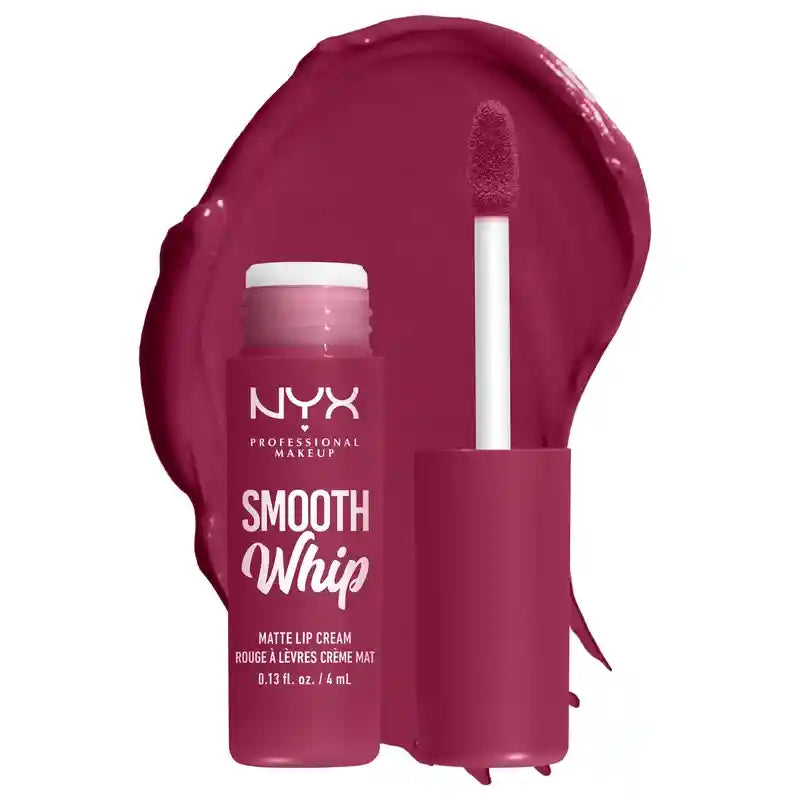 Nyx Smooth Whip Matte Lip Cream, rossetto liquido cremoso, opaco, tonalità Fuzzy Slippers 08 , 4 ml
