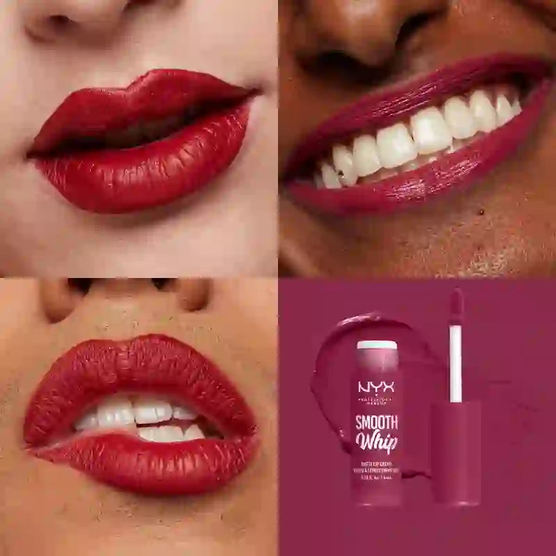 Nyx Smooth Whip Matte Lip Cream, rossetto liquido cremoso, opaco, tonalità Fuzzy Slippers 08 , 4 ml