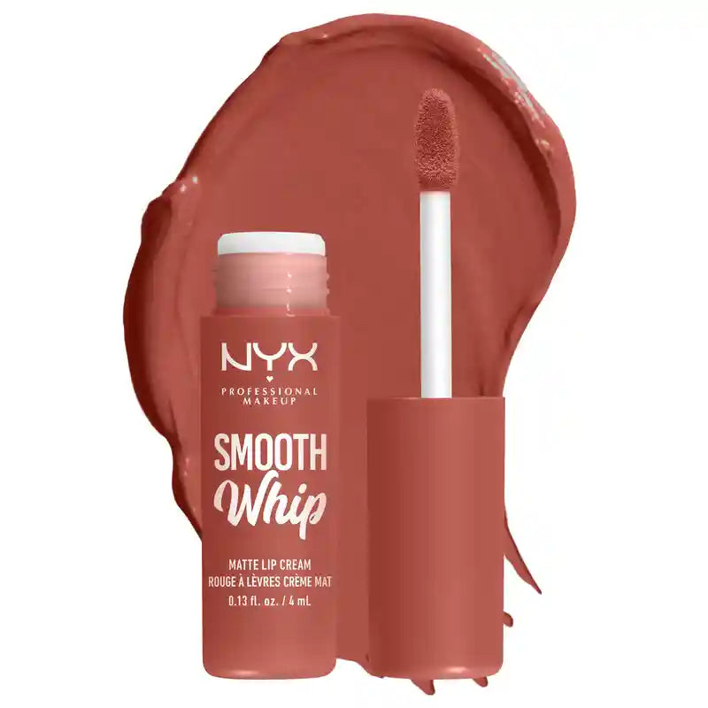 Nyx Smooth Whip Matte Lip Cream, rossetto liquido cremoso, opaco, tonalità Kitty Belly , 4 ml