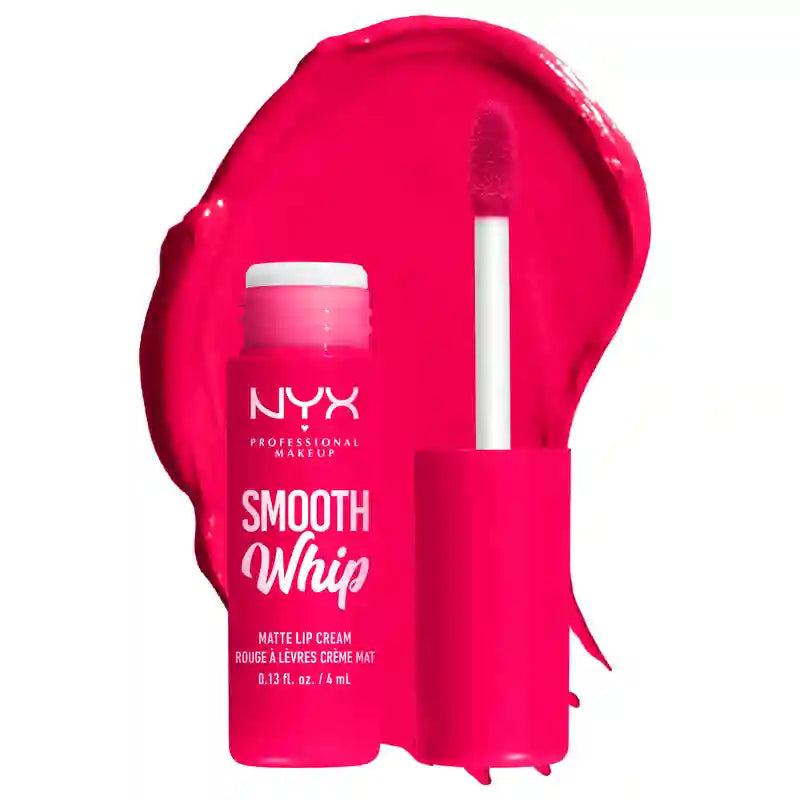 Nyx Smooth Whip Matte Lip Cream, rossetto liquido cremoso, opaco, tonalità Pillow Fight , 4 ml