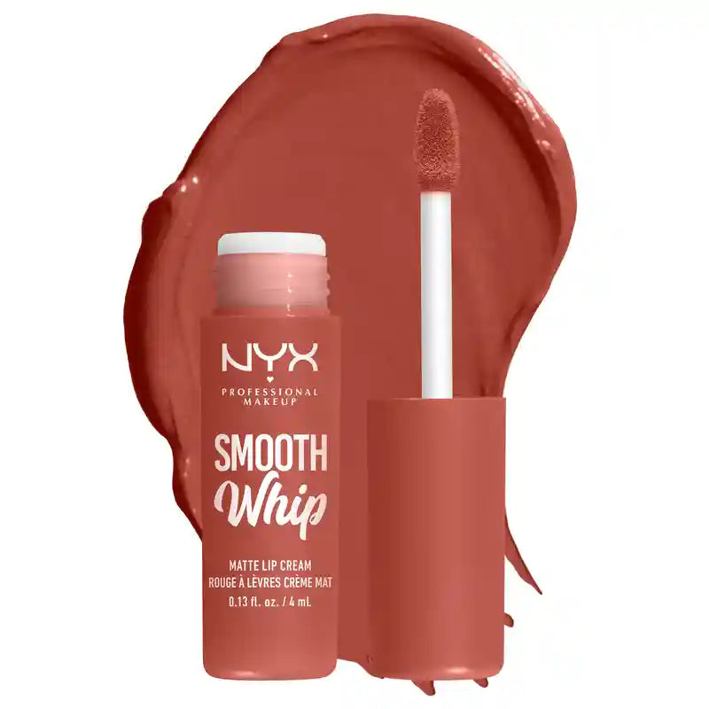 Nyx Smooth Whip Matte Lip Cream, rossetto liquido cremoso, opaco, tonalità Pushin , 4 ml