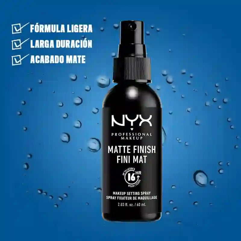 Nyx Professional Makeup Spray Fissante Finitura Opaca, Lunga Durata. , 60 ml