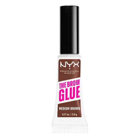 Nyx The Brow Glue, Gel colla per sopracciglia a lunga durata, tonalità 02 Marrone medio , 5 gr