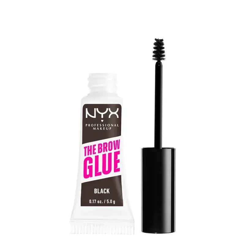 Nyx The Brow Glue, Gel colla per sopracciglia a lunga durata, tonalità nero marrone, 5 g