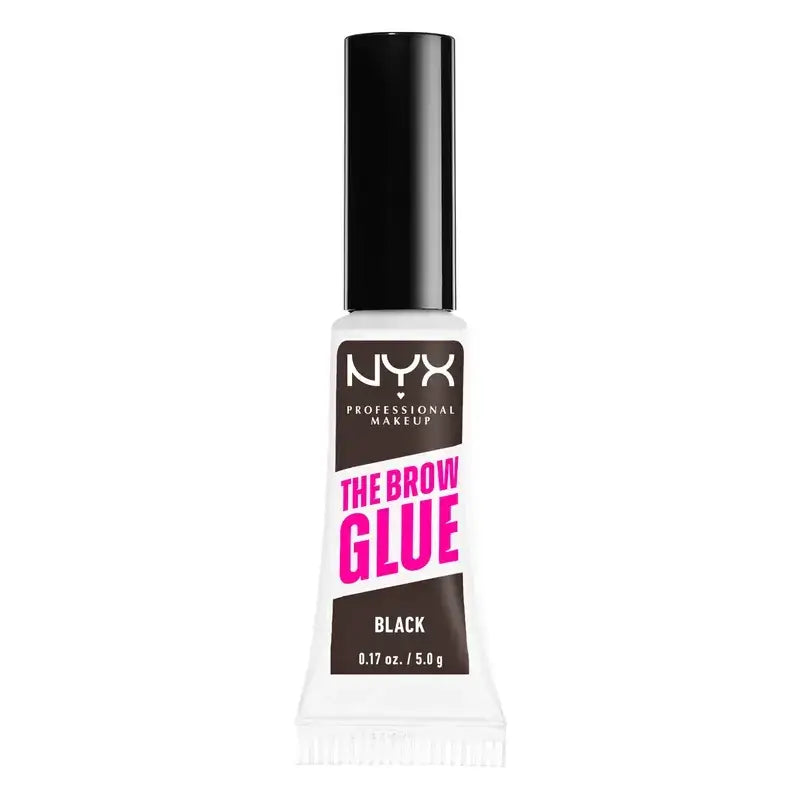 Nyx The Brow Glue, Gel colla per sopracciglia a lunga durata, tonalità nero marrone, 5 g