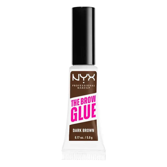Nyx The Brow Glue, Gel colla per sopracciglia a lunga durata, tonalità 03 Marrone scuro , 5 gr
