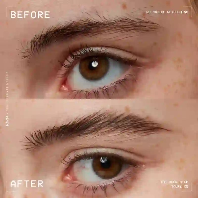 Nyx The Brow Glue, Gel per sopracciglia a lunga durata, tonalità Taupe 02 , 5 g