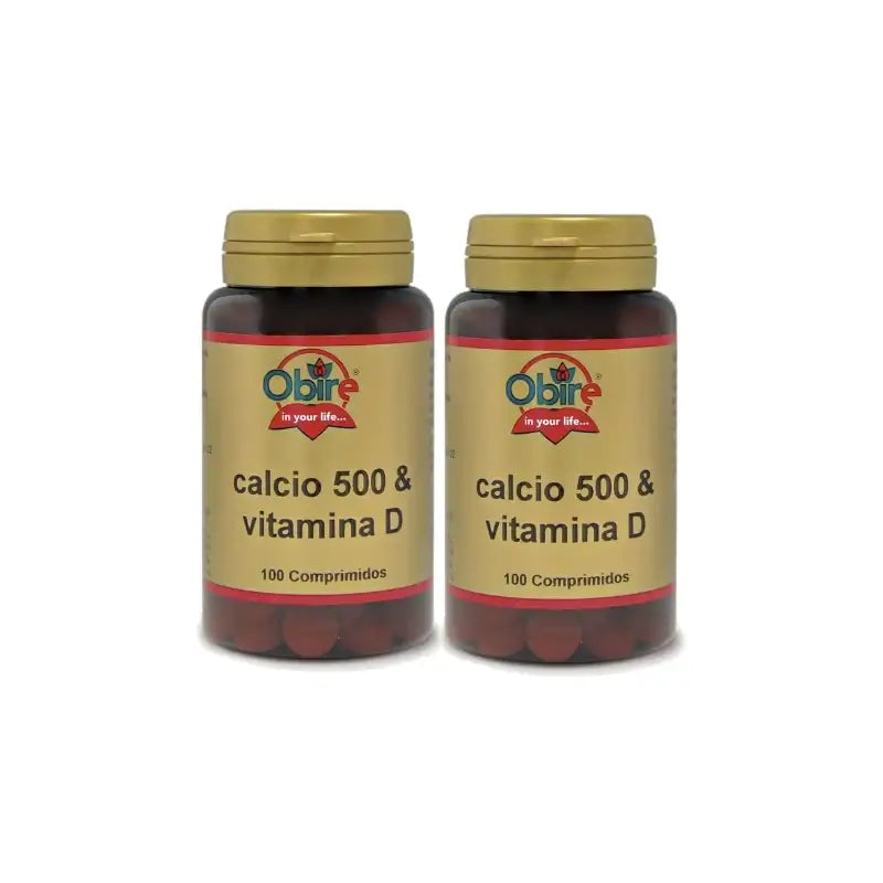 Obire Calcio 500 + Vitamina D, confezione da 2 x 100 compresse