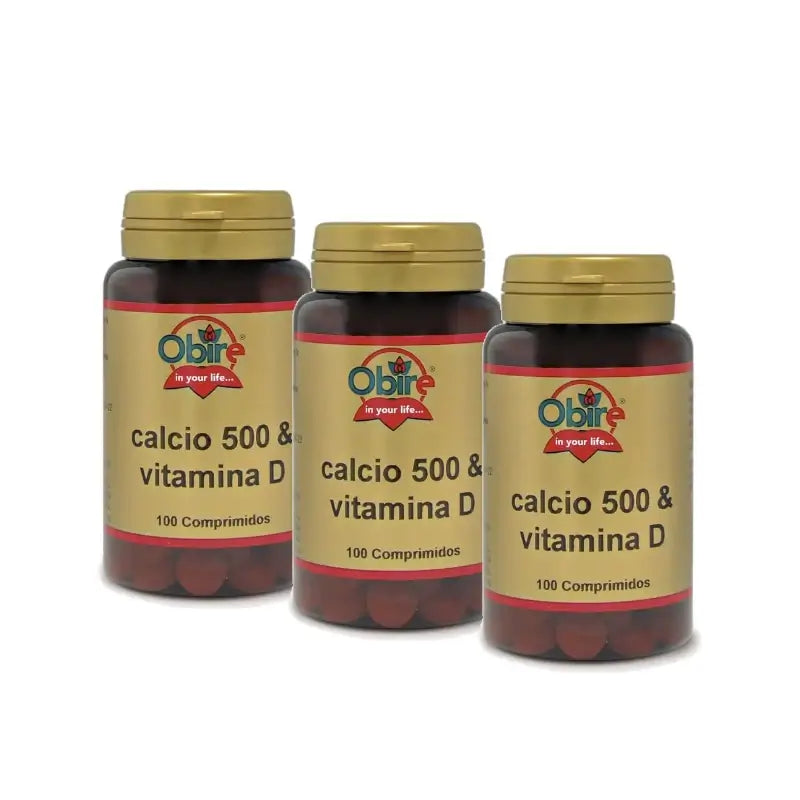 Obire Calcio 500 + Vitamina D, confezione da 3 x 100 compresse