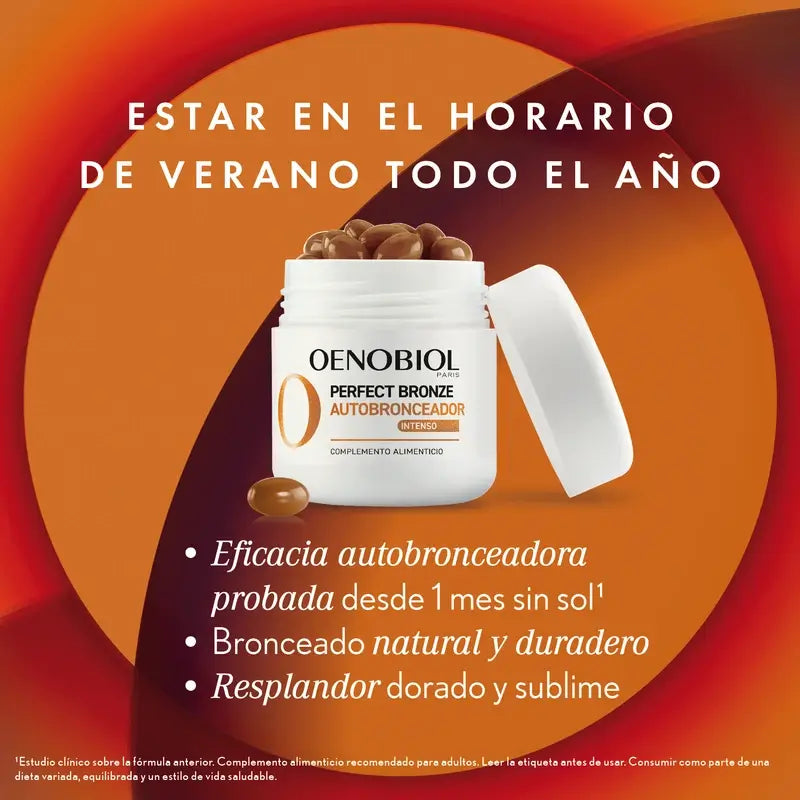 Oenobiol Autoabbronzante Bronzo Perfetto Bagliore Dorato, 30 capsule