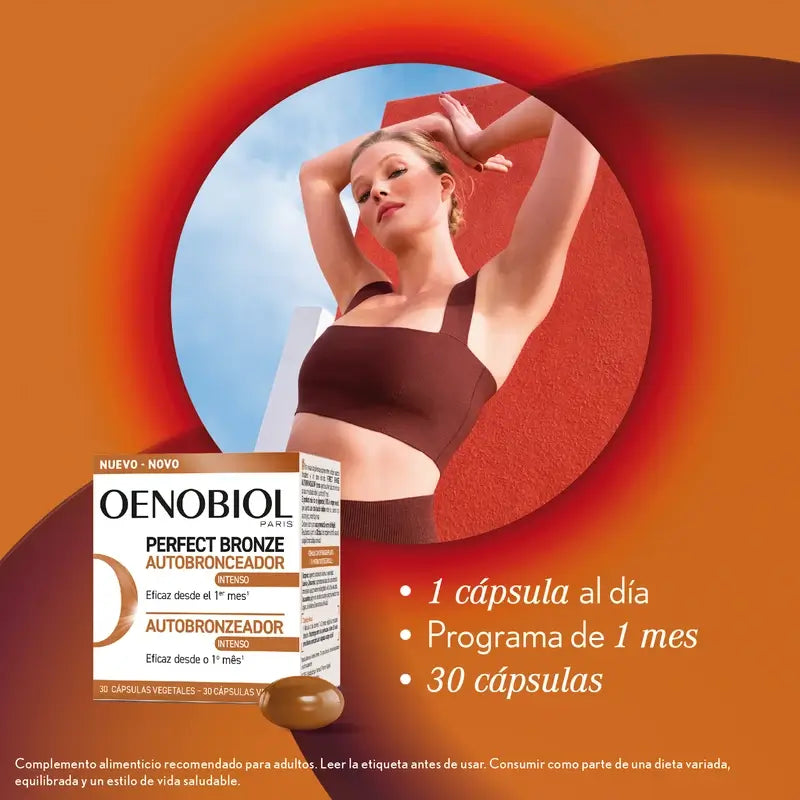 Oenobiol Autoabbronzante Bronzo Perfetto Bagliore Dorato, 30 capsule
