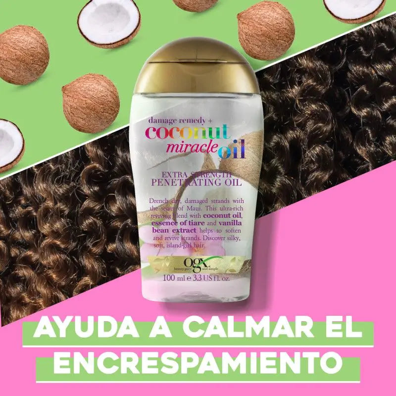Ogx Olio Miracoloso di Cocco Olio Extra Penetrante, 100 ml
