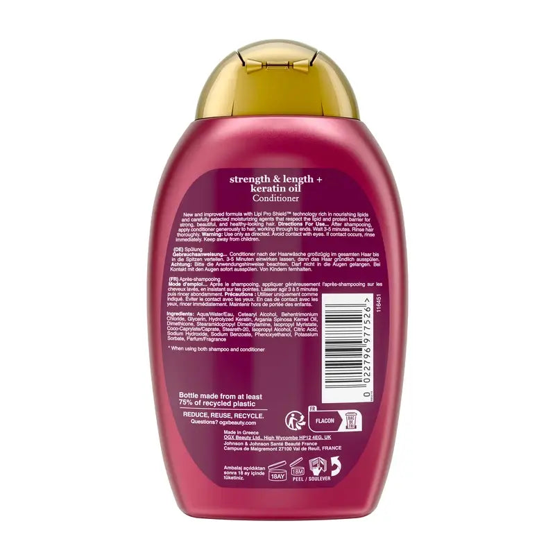 OGX Balsamo all'olio di cheratina, capelli fragili, 385 ml