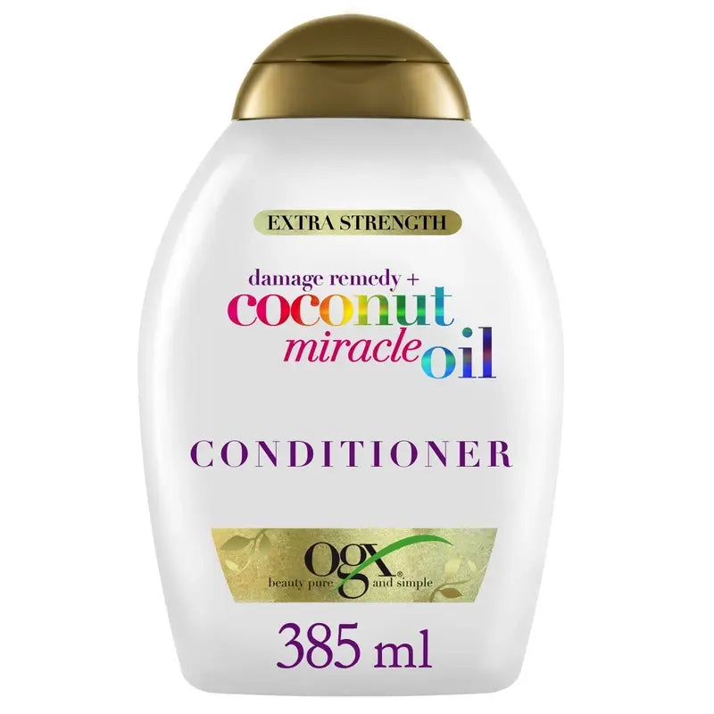 OGX Olio Miracoloso di Cocco Balsamo Extra Forte, ripara e ravviva i capelli danneggiati 385 ml