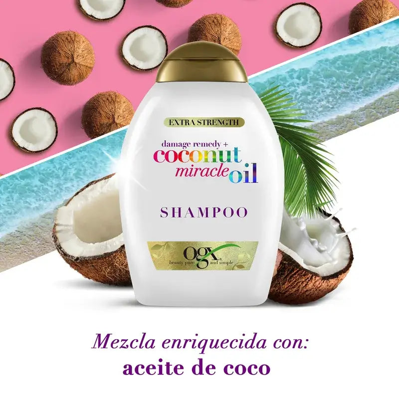 OGX Olio Miracoloso di Cocco Balsamo Extra Forte, ripara e ravviva i capelli danneggiati 385 ml