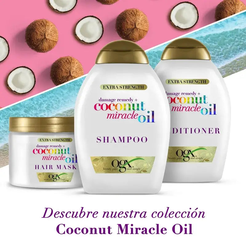 OGX Olio Miracoloso di Cocco Balsamo Extra Forte, ripara e ravviva i capelli danneggiati 385 ml