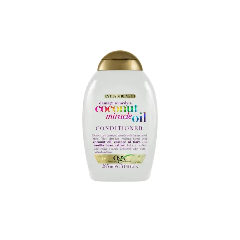OGX Olio Miracoloso di Cocco Balsamo Extra Forte, ripara e ravviva i capelli danneggiati 385 ml