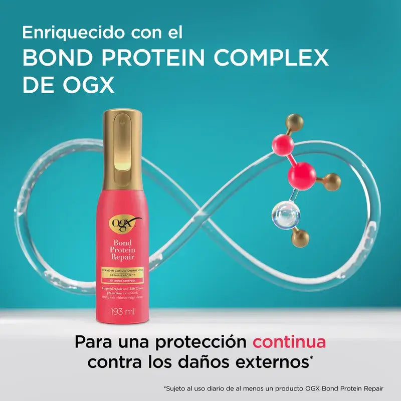 Ogx Bond Repair Leave-In Conditioner, Spray di protezione termica, riparazione dei capelli, 193 Ml