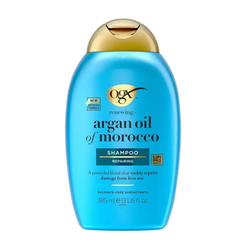 OGX Moroccan Argan Oil Shampoo, Capelli secchi e danneggiati, 385 ml