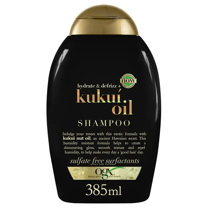 OGX Shampoo all'olio di Kukui anticrespo, 385 ml
