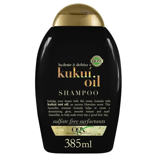 OGX Shampoo all'olio di Kukui anticrespo, 385 ml