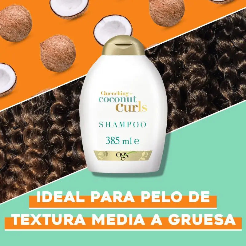 Ogx Shampoo al cocco per capelli ricci, 385 ml