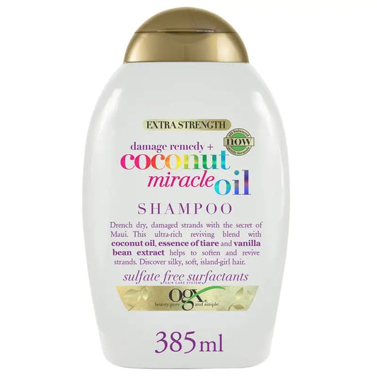 OGX Coconut Miracle Oil Shampoo, ripara e ravviva i capelli danneggiati, 385 ml