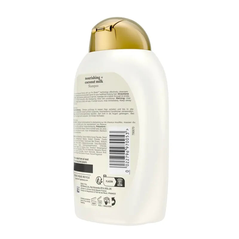 OGX Shampoo al latte di cocco, capelli secchi, 385 ml