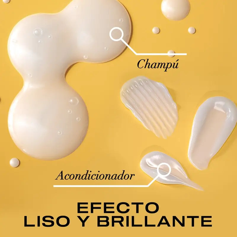 OGX Shampoo alla cheratina brasiliana, liscio e nutriente, per capelli mossi o ricci, lisci e lucenti, 385ml
