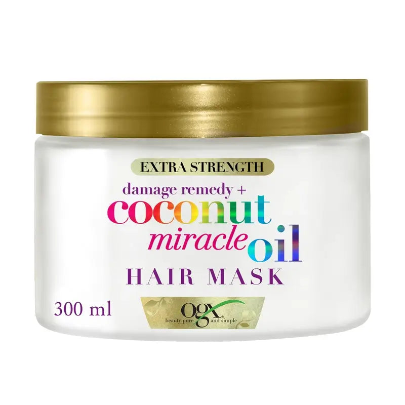 OGX Miracle Coconut Oil Hair Mask, ripara e ravviva i capelli danneggiati e fragili, 168g