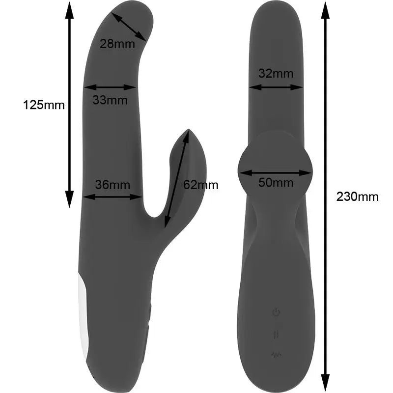Vibratori Ohmama con funzione di movimento e sfere rotanti - Nero