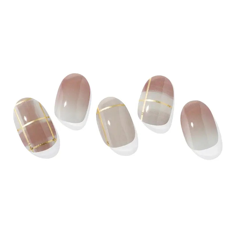 Ohora Gel Nails - Browny Check, 30 pezzi.