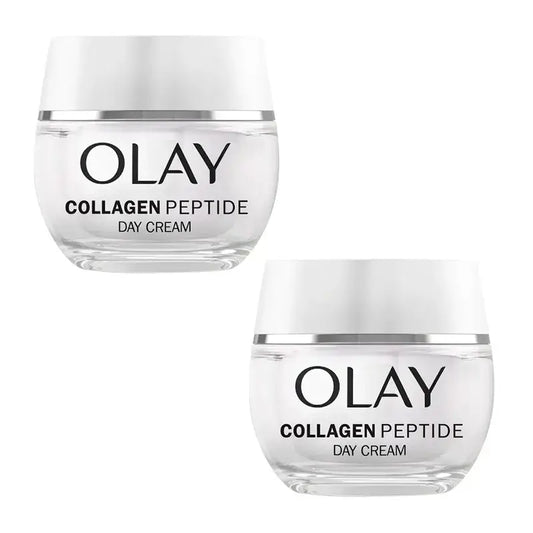 Olay Crema da giorno ai peptidi di collagene 24H, confezione da 2 x 50 ml