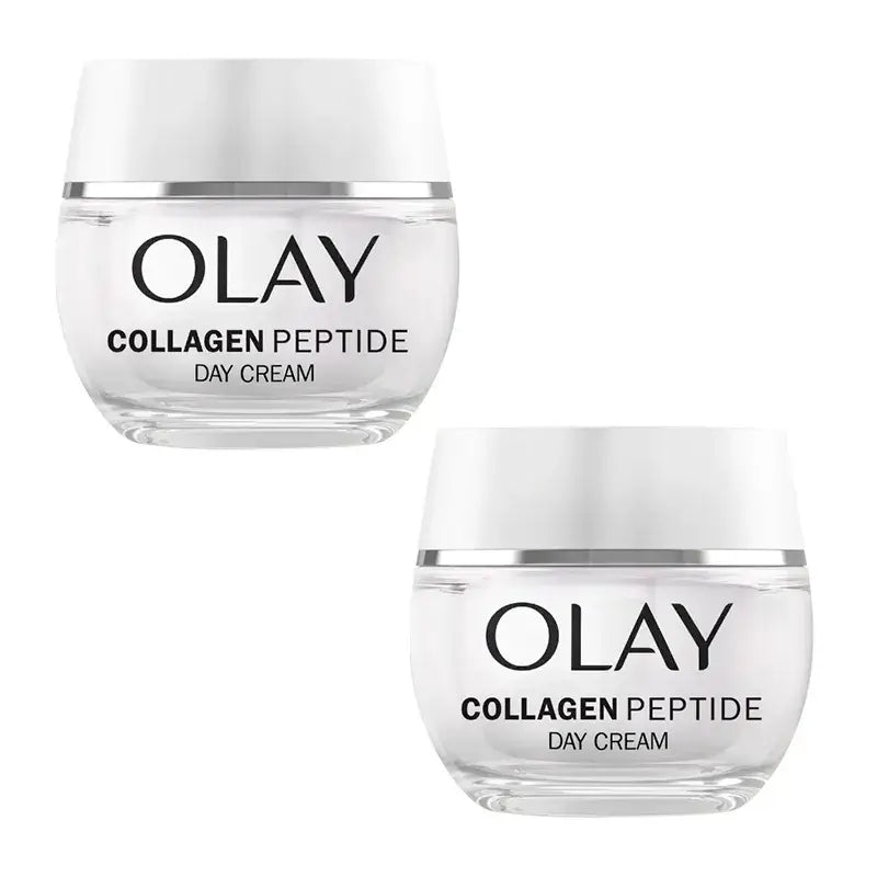 Olay Crema da giorno ai peptidi di collagene 24H, confezione da 2 x 50 ml