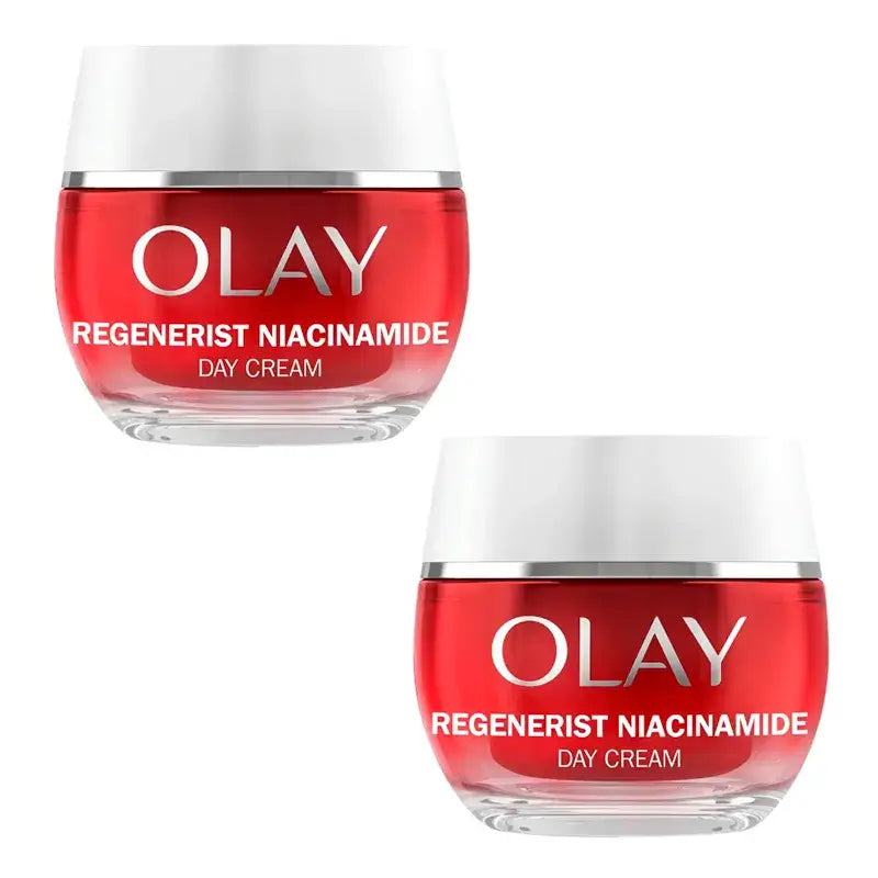 Crema da giorno alla niacinamide di Olay, confezione da 2 x 50 ml