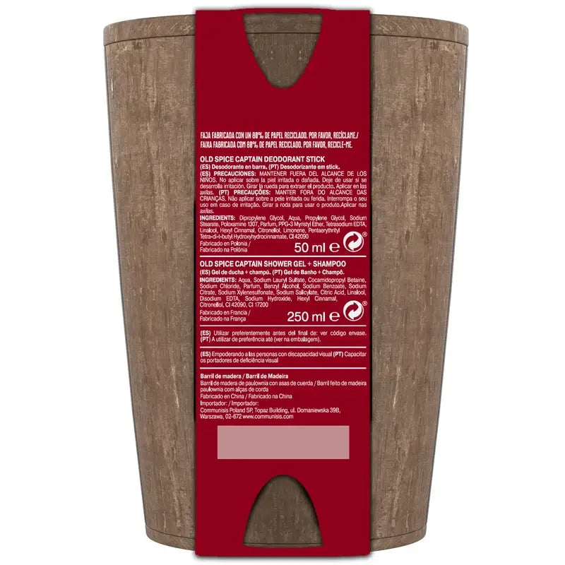 Set regalo Old Spice Captain Barrel con gel doccia