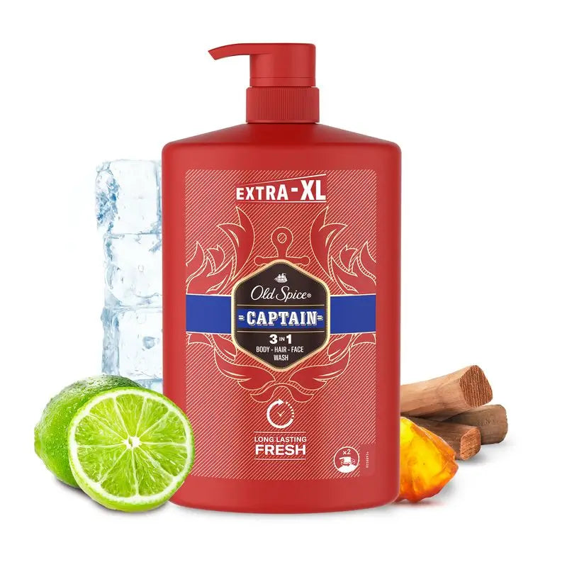 Gel doccia e shampoo Old Spice Captain 1000Ml
