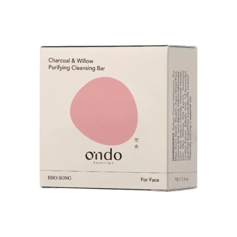 Ondo Beauty 36.5 Barretta detergente purificante al carbone e salice, 70 gr