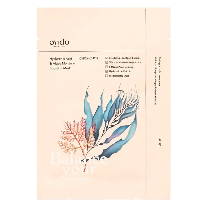 Ondo Beauty 36.5 Maschera Chok-Chok all'acido ialuronico e alle alghe, 25 gr