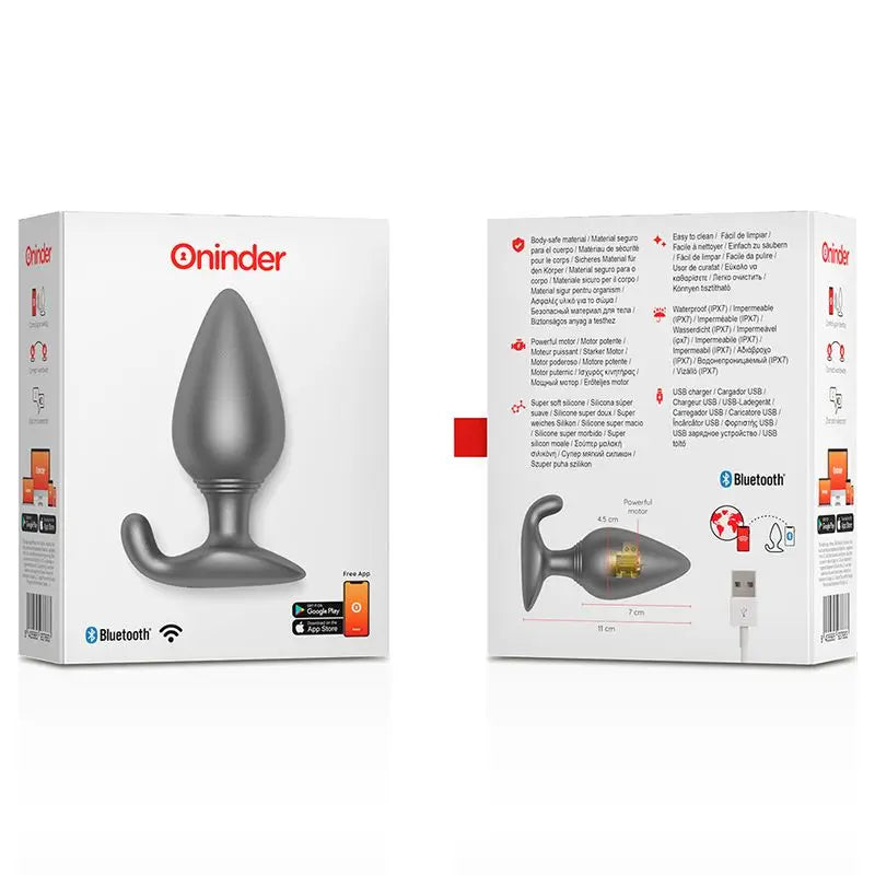 Plug anale vibrante nero Oninder - App gratuita