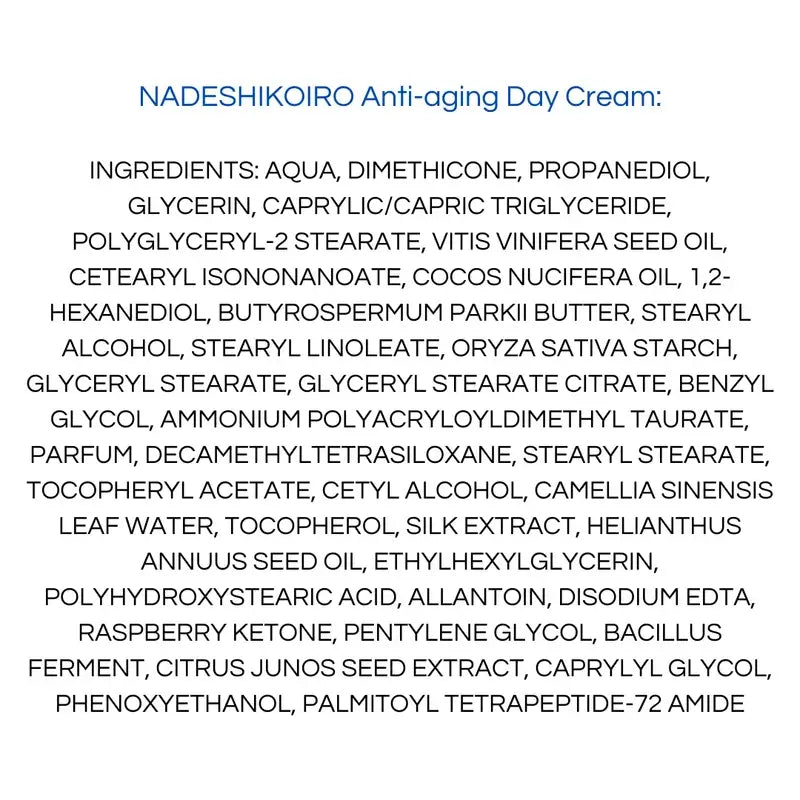 Onshindo Osaka Nadeshikoiro Crema da giorno anti-età per pelli normali e miste, 50 ml