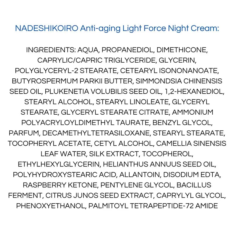 Onshindo Osaka Nadeshikoiro Crema notte anti-età per pelli normali e miste, 50 ml