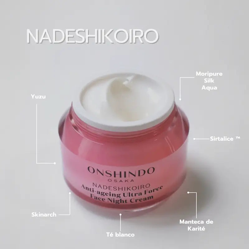 Onshindo Osaka Nadeshikoiro Crema notte anti-età per pelli secche, 50 ml