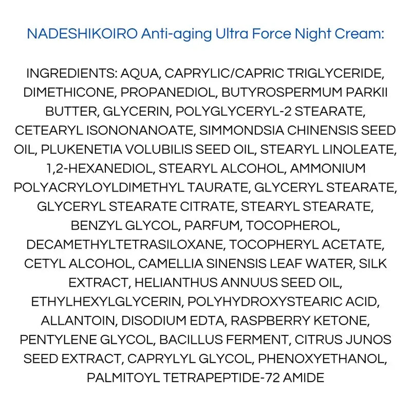 Onshindo Osaka Nadeshikoiro Crema notte anti-età per pelli secche, 50 ml